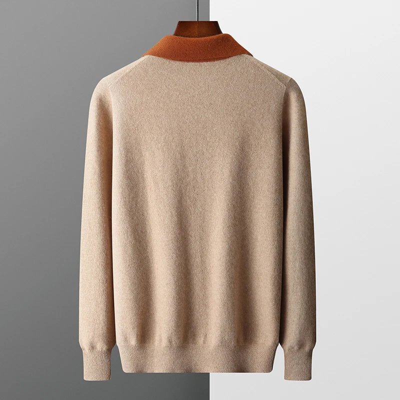 PURE CASHMERE QUARTER-ZIP HERITAGE POLO