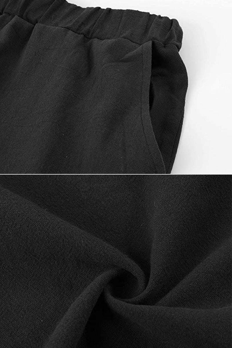 100% Cotton Linen Monochrome 2 Piece Set black image 5 