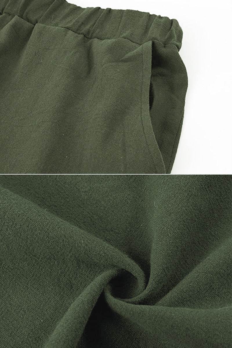 100% Cotton Linen Monochrome 2 Piece Set army green image 3 