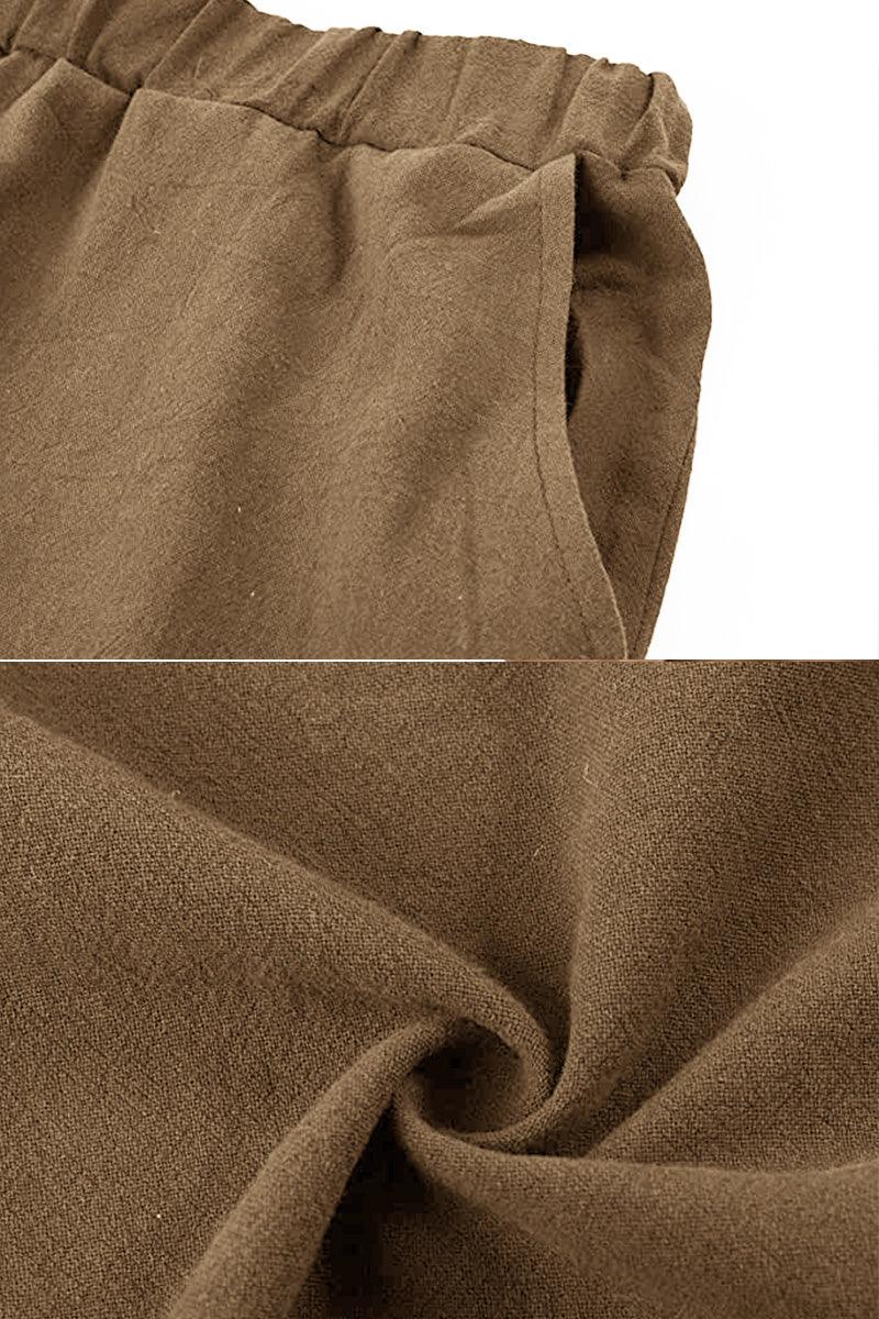 100% Cotton Linen Monochrome 2 Piece Set khaki image 3 