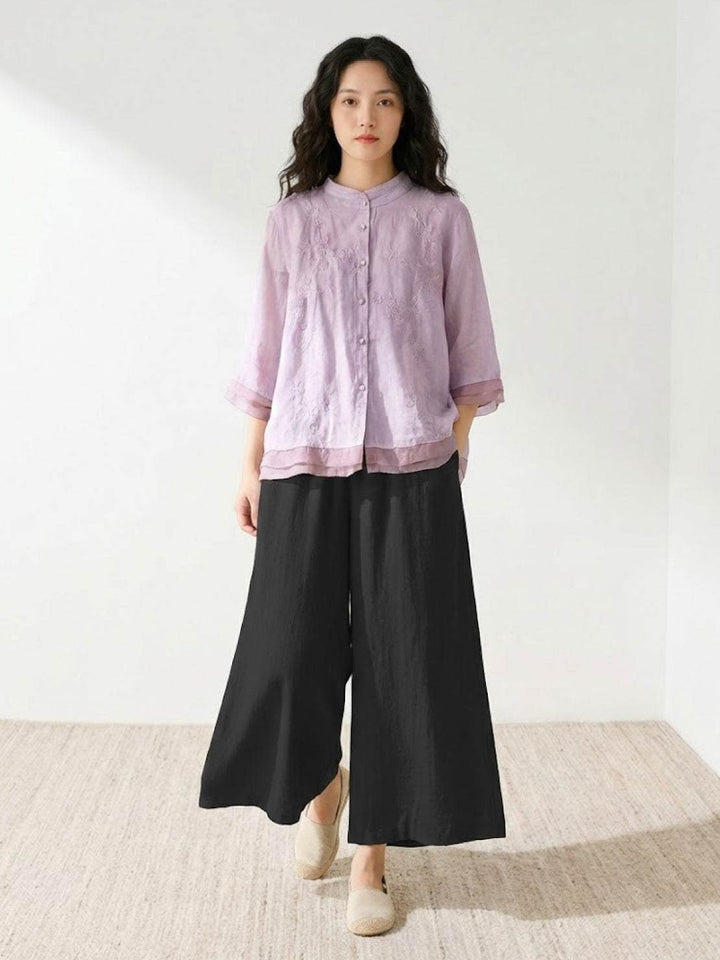 100% Cotton Linen Tuscany Rise 2 Piece Set purple image 1 