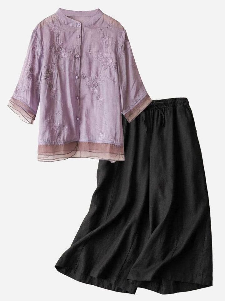100% Cotton Linen Tuscany Rise 2 Piece Set purple image 5 