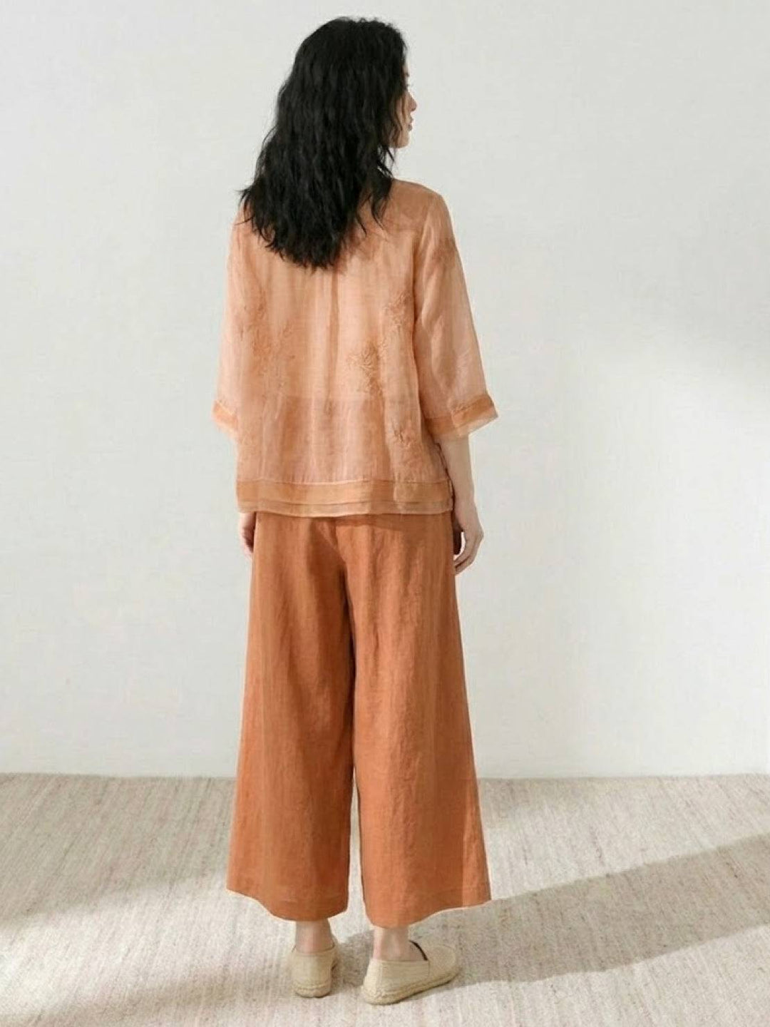 100% Cotton Linen Tuscany Rise 2 Piece Set orange image 3 