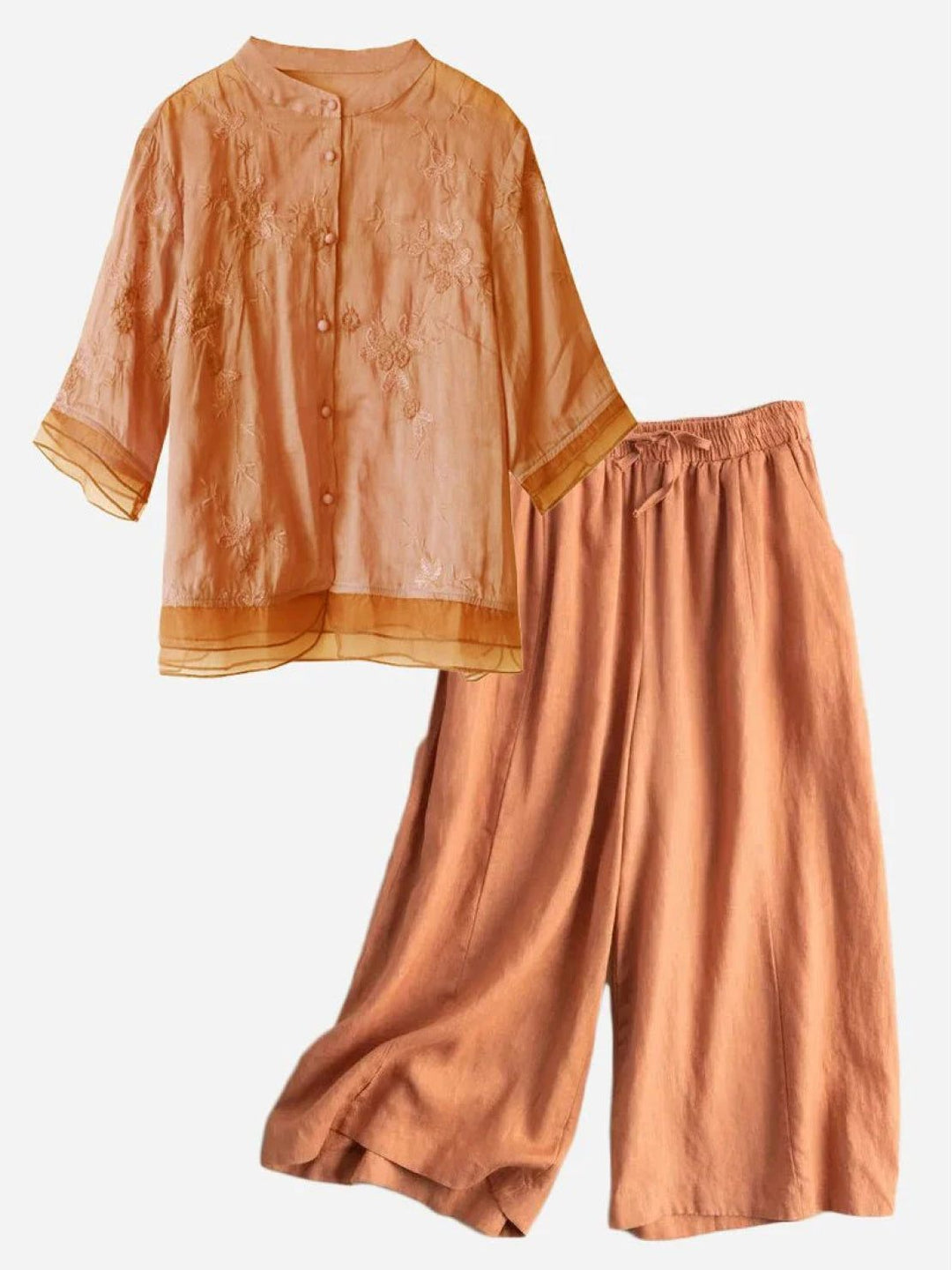 100% Cotton Linen Tuscany Rise 2 Piece Set orange image 5 