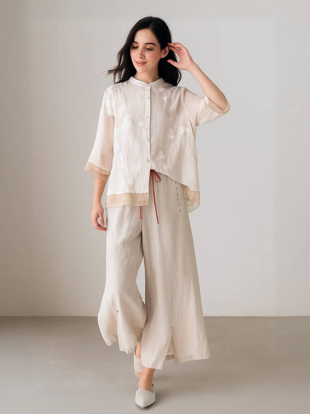 100% Cotton Linen Tuscany Rise 2 Piece Set beige image 1 