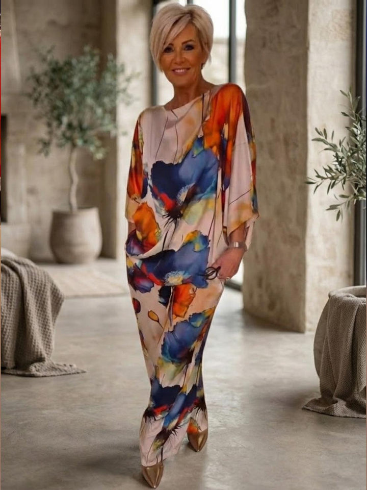 Plus Size Vibrant Floral Matching Set blue image 3 