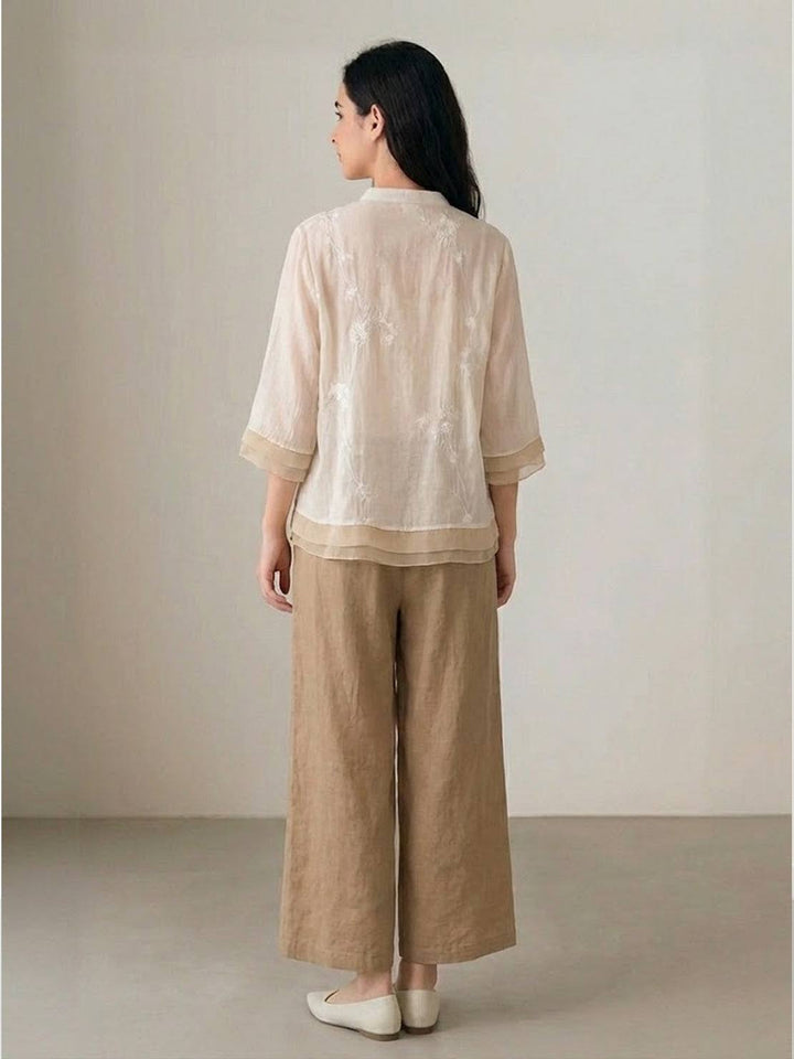 100% Cotton Linen Tuscany Rise 2 Piece Set brown image 3 
