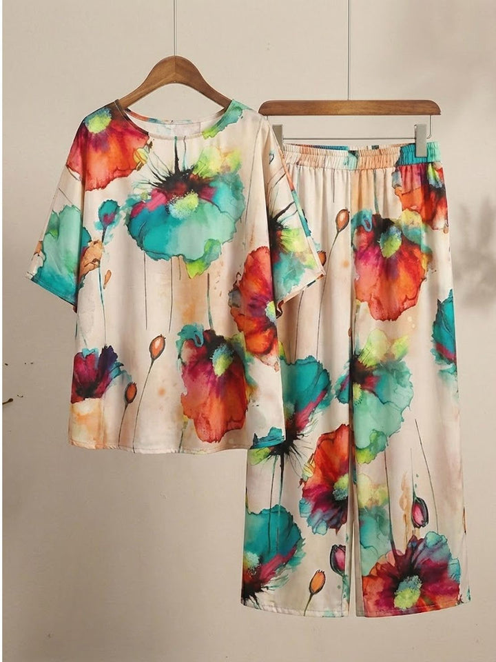 Plus Size Vibrant Floral Matching Set green image 5 