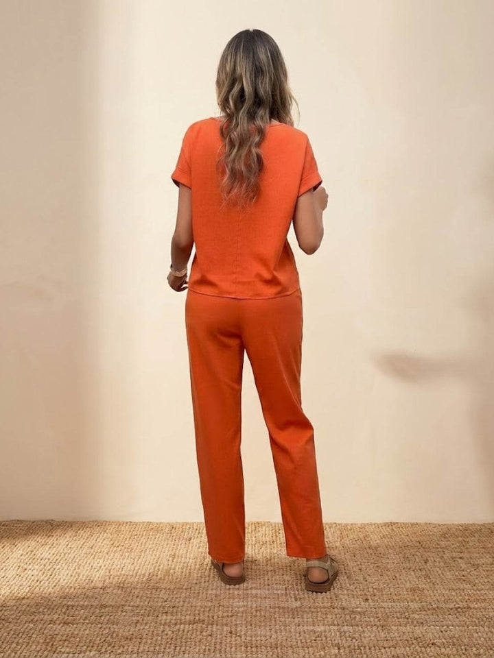 100% Cotton Total Comfort Two-Piece Set orange image 3 