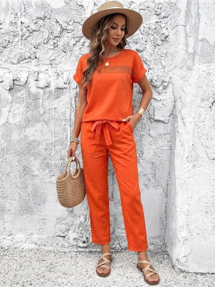 100% Cotton Total Comfort Two-Piece Set orange image 4 