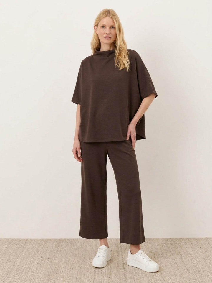 Cotton-Blend Capelet Lounge Set brown image 1 