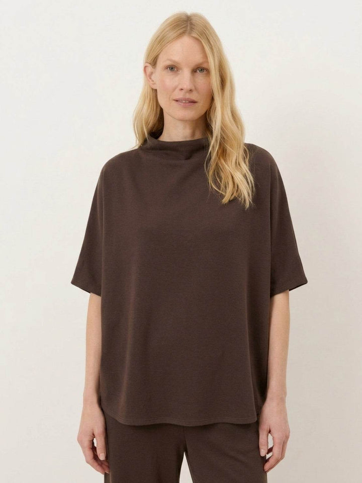 Cotton-Blend Capelet Lounge Set brown image 4 