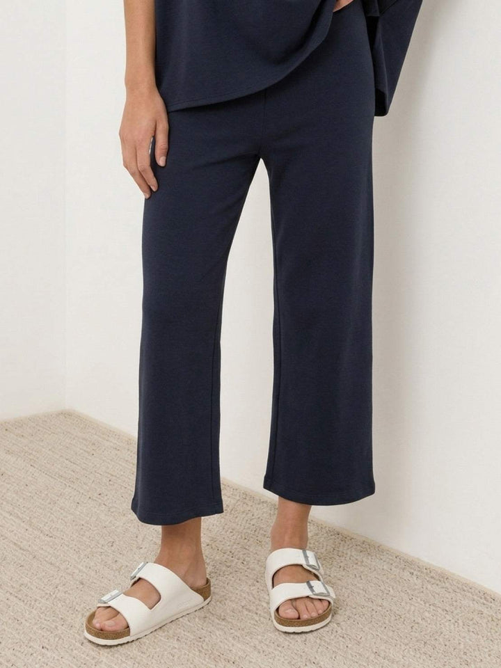 Cotton-Blend Capelet Lounge Set navy blue image 5 