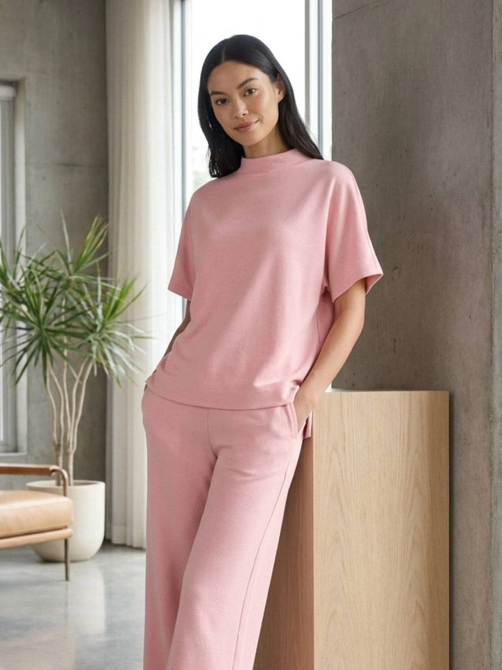 Cotton-Blend Capelet Lounge Set blush pink image 2 