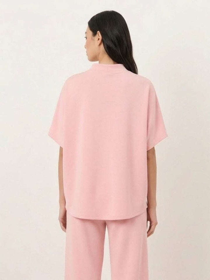 Cotton-Blend Capelet Lounge Set blush pink image 3 