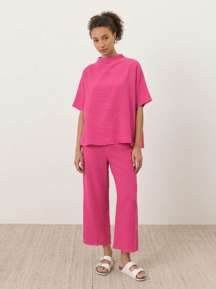 Cotton-Blend Capelet Lounge Set hot pink image 1 