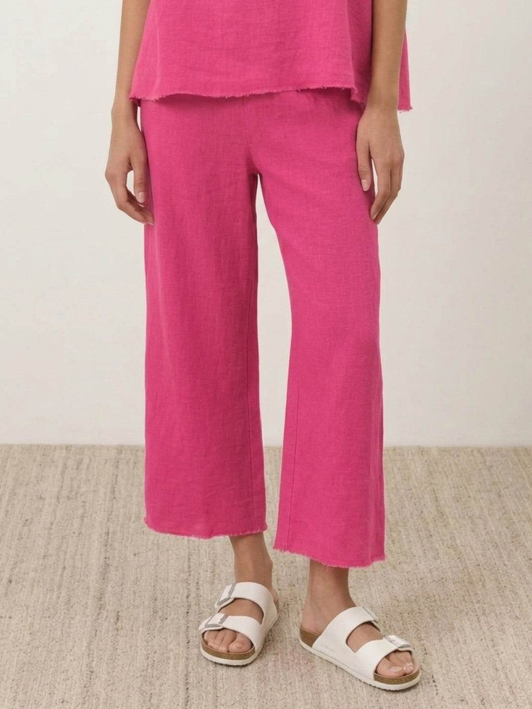 Cotton-Blend Capelet Lounge Set hot pink image 5 