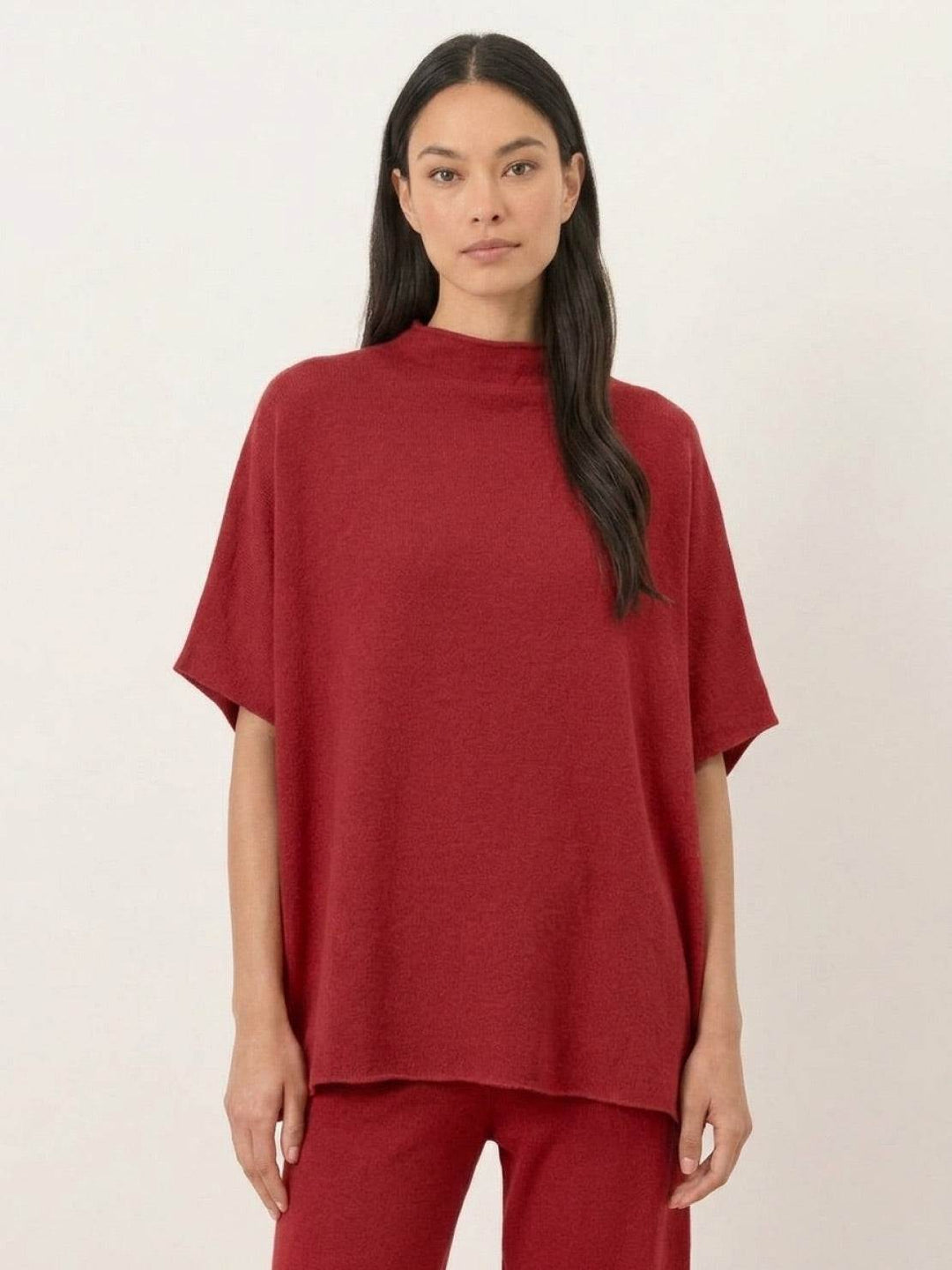 Cotton-Blend Capelet Lounge Set red image 4 