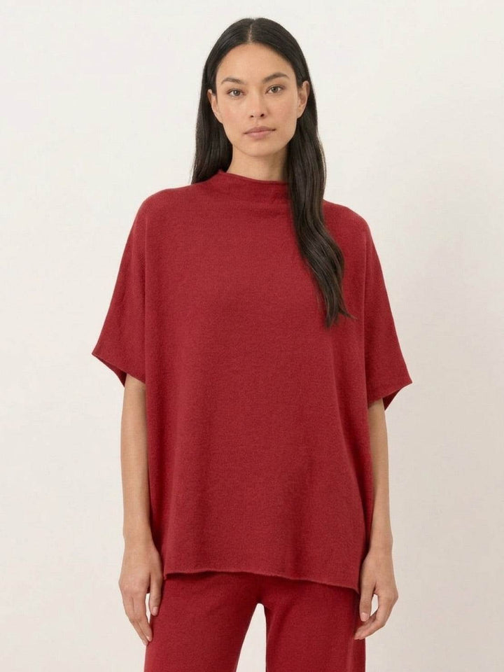 Cotton-Blend Capelet Lounge Set red image 4 