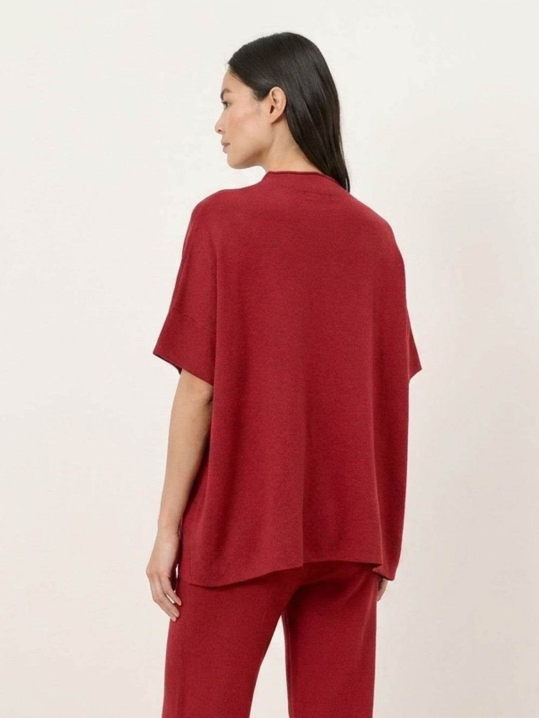 Cotton-Blend Capelet Lounge Set red image 5 