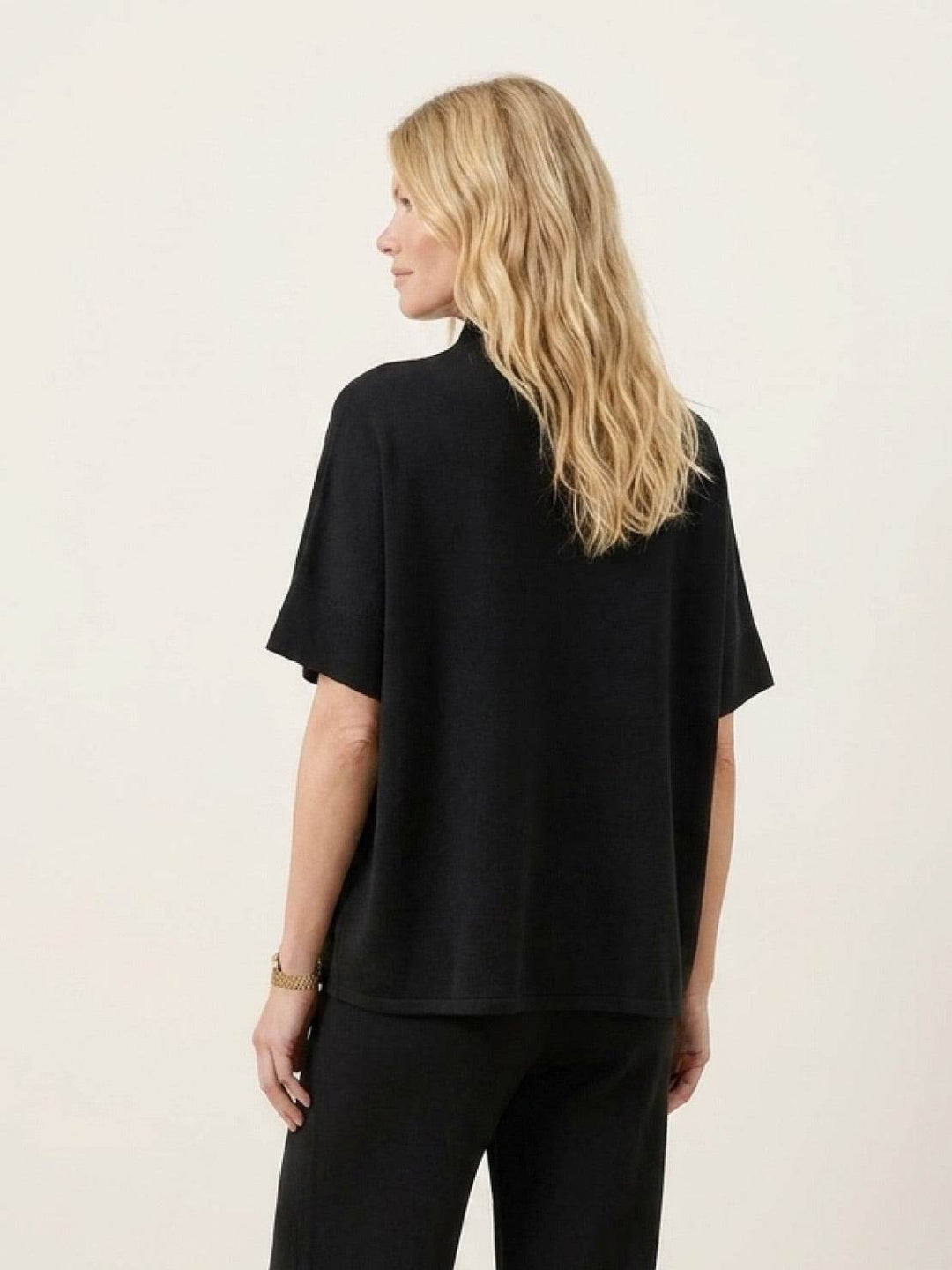 Cotton-Blend Capelet Lounge Set black image 3 