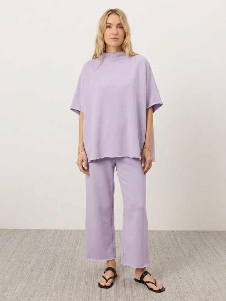 Cotton-Blend Capelet Lounge Set mauve image 1 