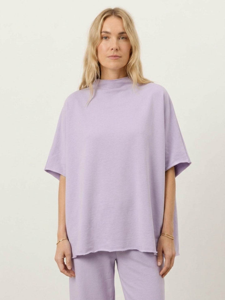 Cotton-Blend Capelet Lounge Set mauve image 3 