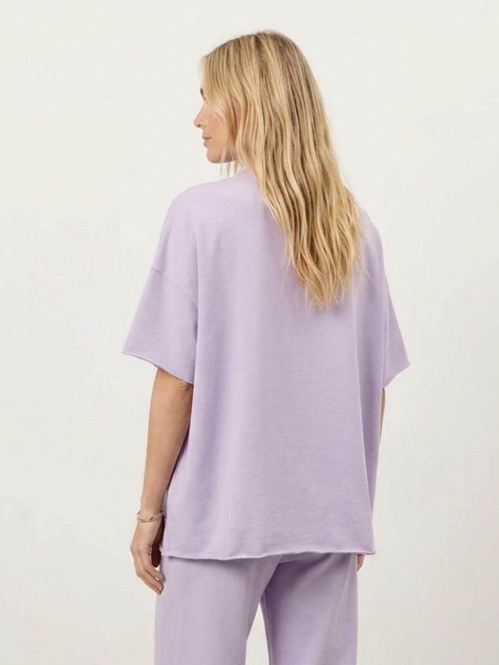 Cotton-Blend Capelet Lounge Set mauve image 4 