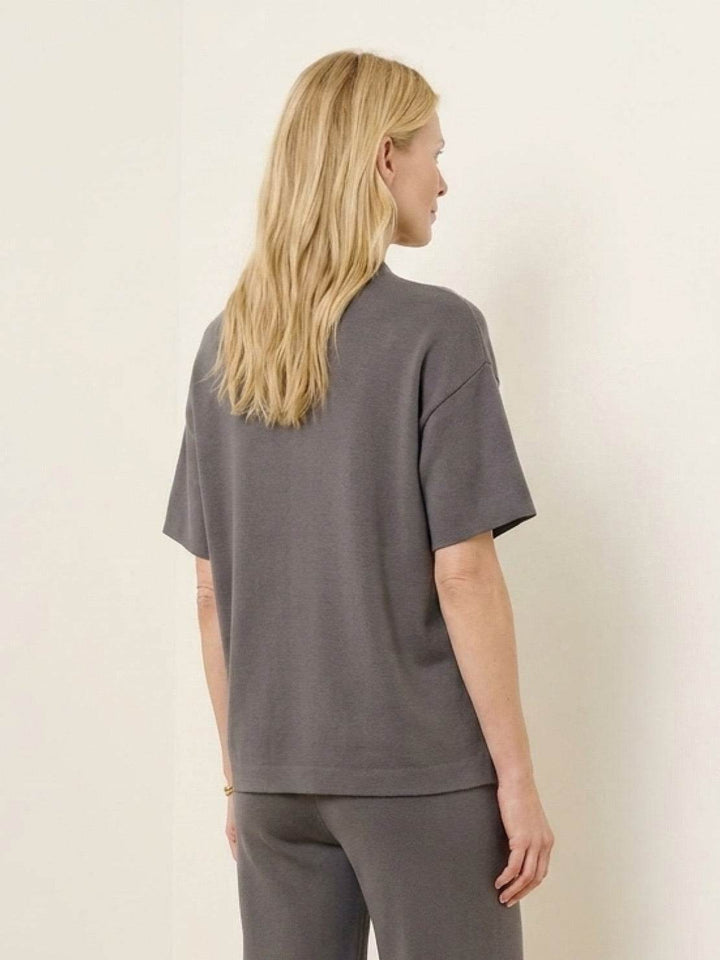 Cotton-Blend Capelet Lounge Set gray image 4 