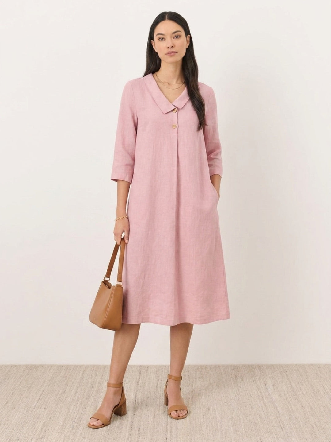 Classic Midi Dress pastel pink image 1 