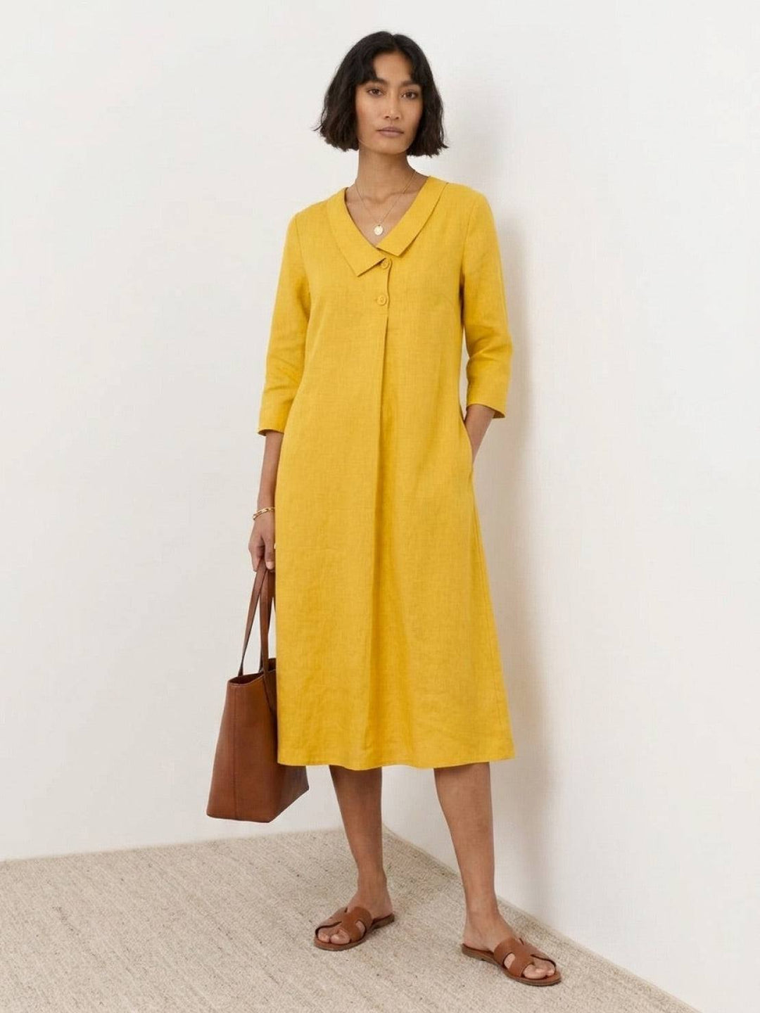 Classic Midi Dress yellow image 1 