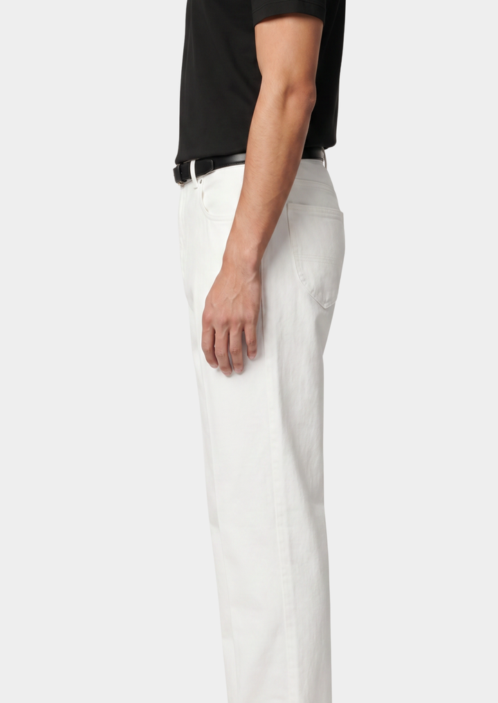 The White Straight Leg Denim Trousers