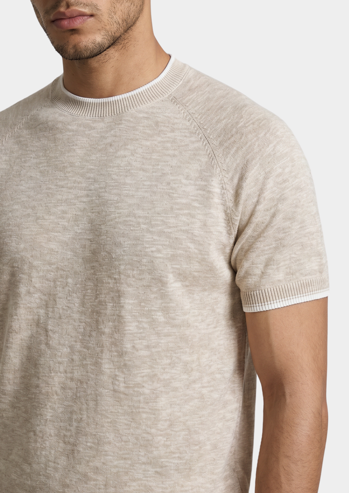 Capri Linen Contrast T-Shirt beige image 2 #color_beige