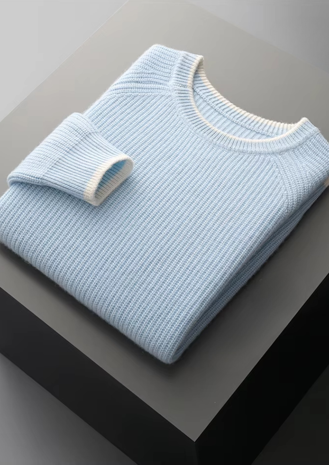 Pure Merino Two-Tone Crewneck baby blue image 1 #color_baby-blue