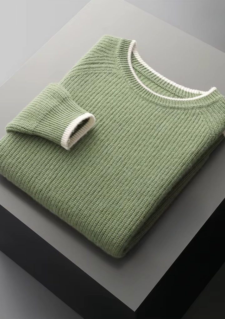 Pure Merino Two-Tone Crewneck olive image 1 #color_olive