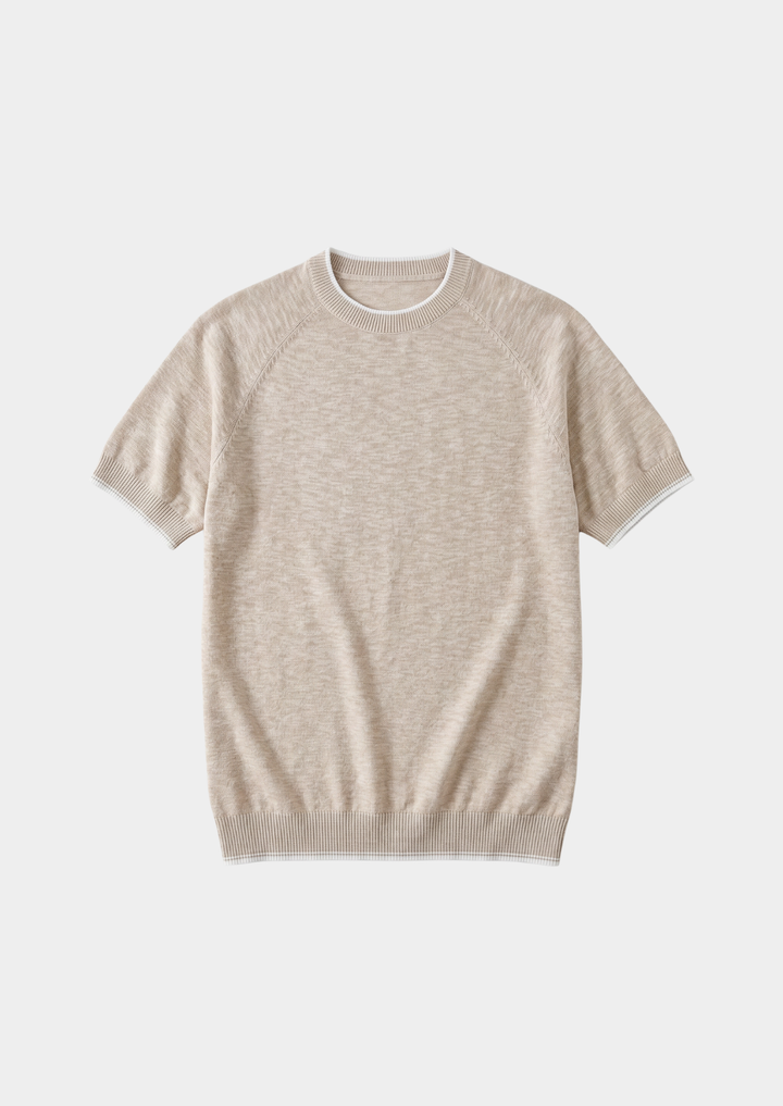 Capri Linen Contrast T-Shirt beige image 4 #color_beige