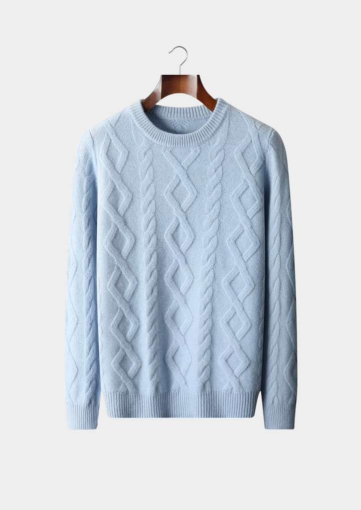 Pure Merino Wintertime Cable Crewneck light blue image 1 #color_light-blue