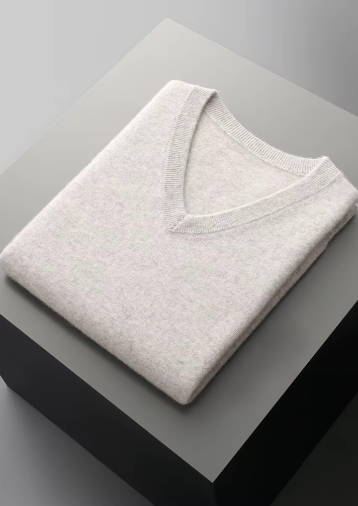 Pure Merino V-Neck Vest light grey image 3 #color_light-grey