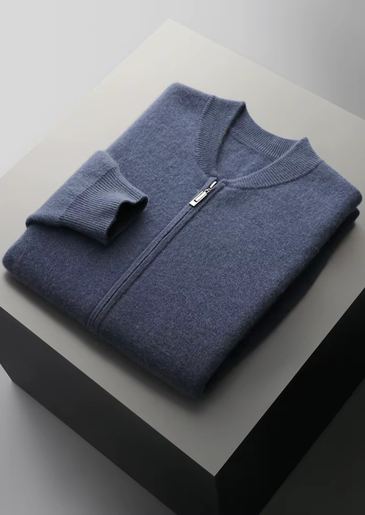 Pure Merino V-Neck Cardigan navy blue image 1 #color_navy-blue