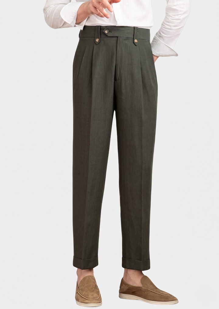 Cagliari Pleated Coastal Trousers olive image 1 #color_olive
