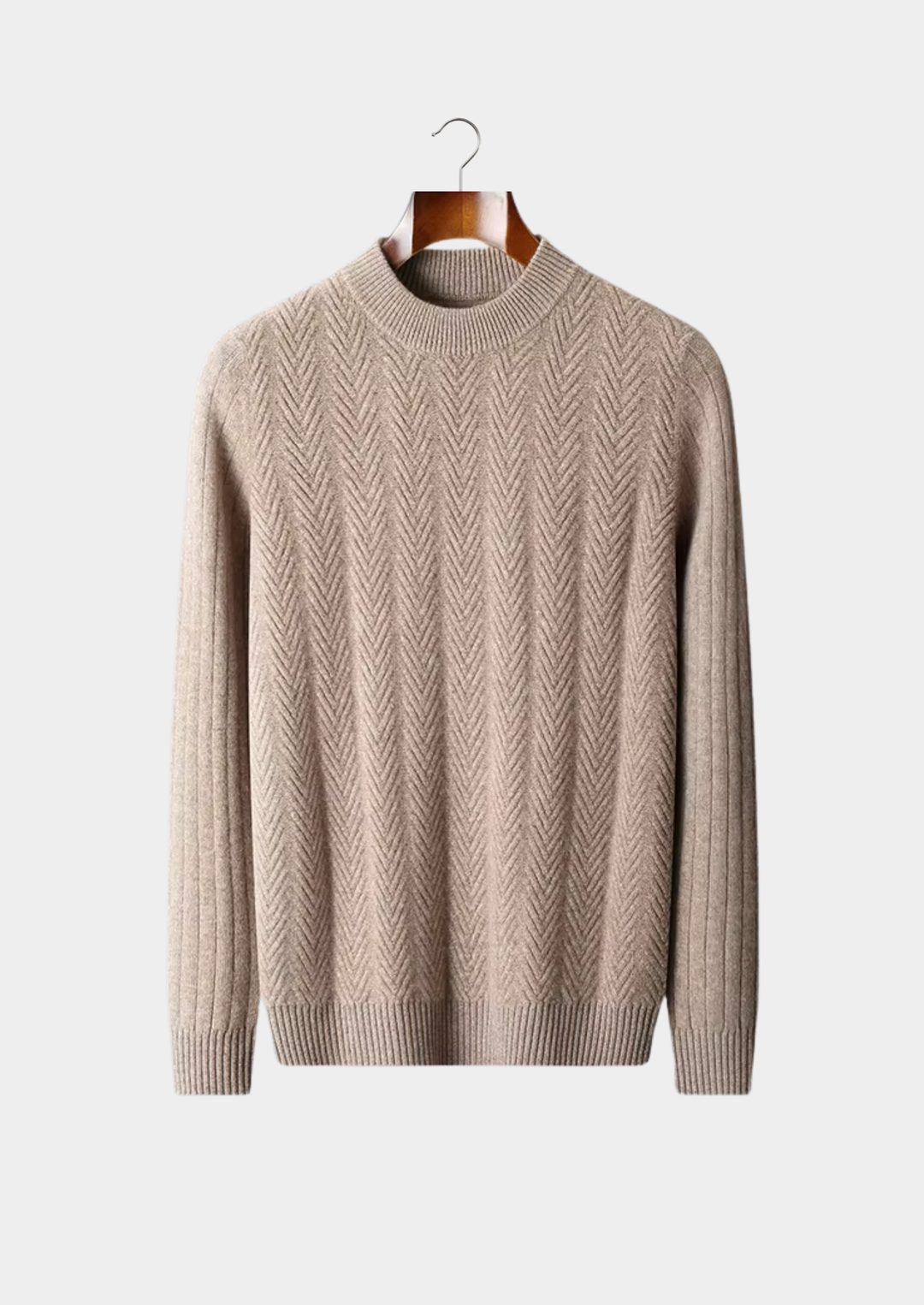 Pure Merino Herringbone Crewneck beige image 1 #color_beige