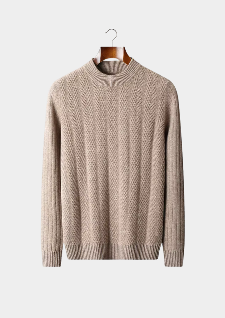 Pure Merino Herringbone Crewneck beige image 1 #color_beige