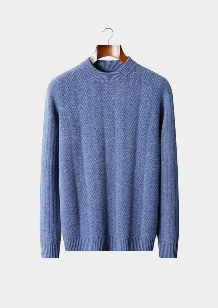 Pure Merino Herringbone Crewneck blue image 1 #color_blue