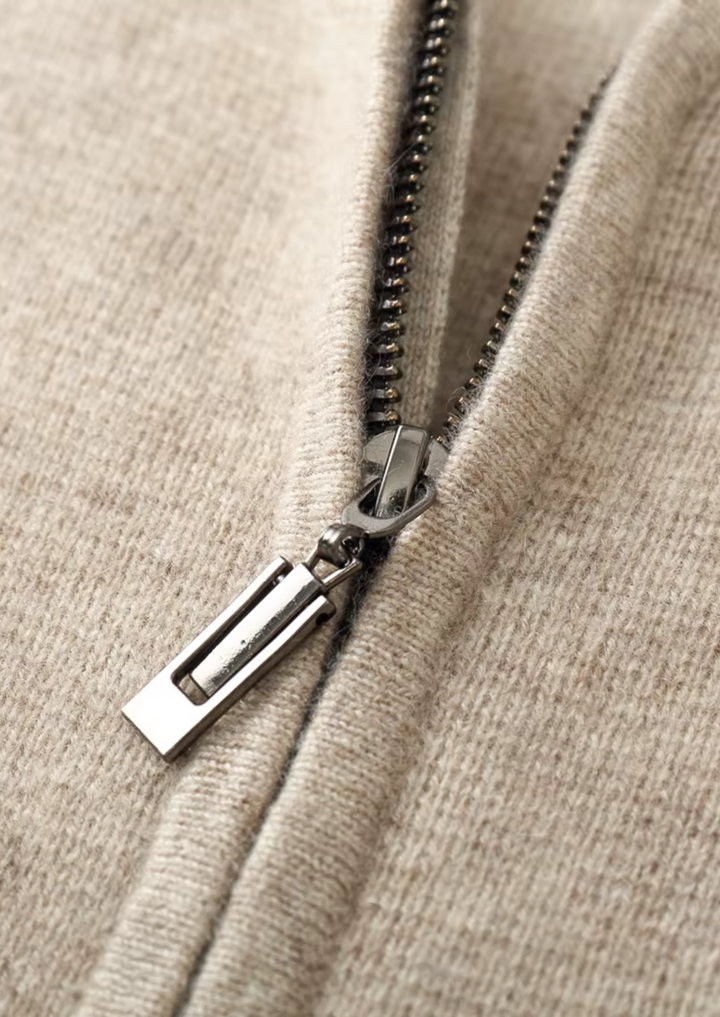 Pure Merino Zip Hoodie beige image 2 #color_beige