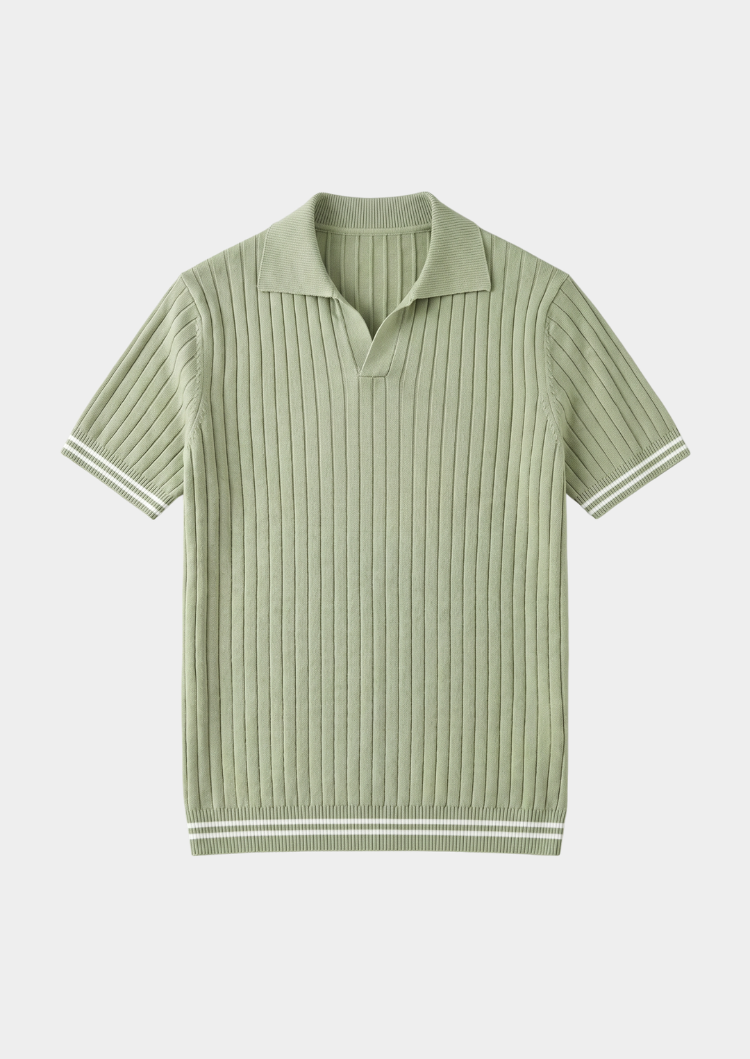 Pierre Ribbed Buttonless Polo pistache image 2 #color_pistache