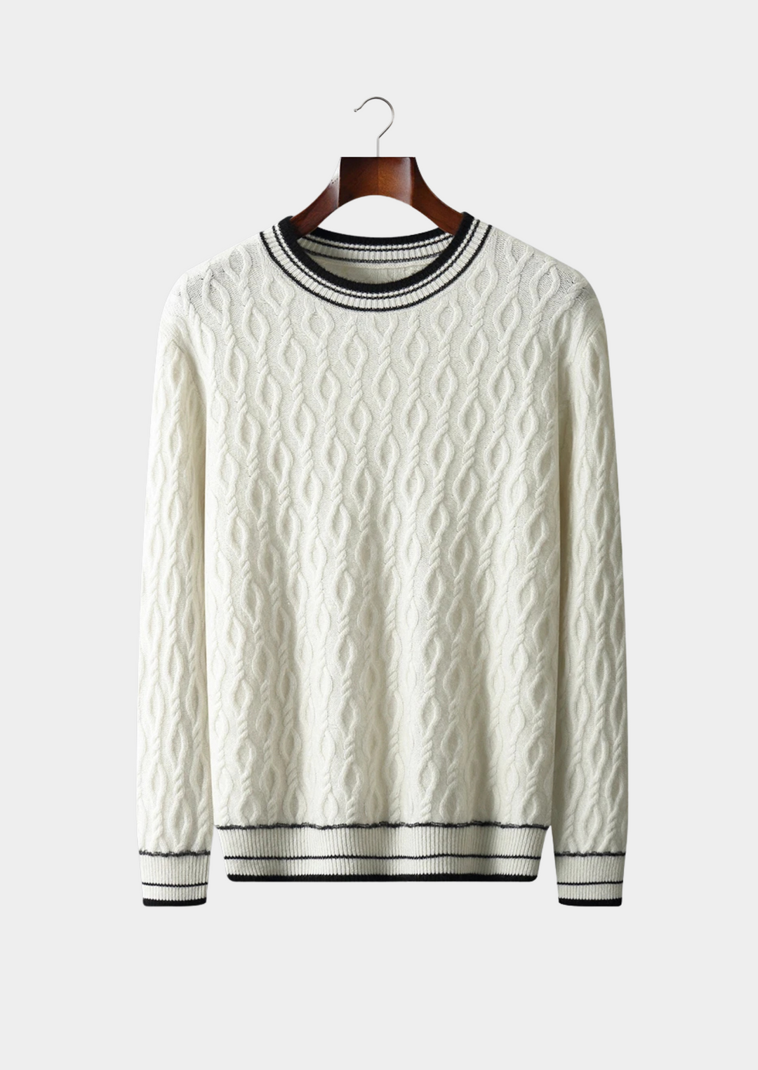 Pure Merino Jacquard Crewneck white image 1 #color_white