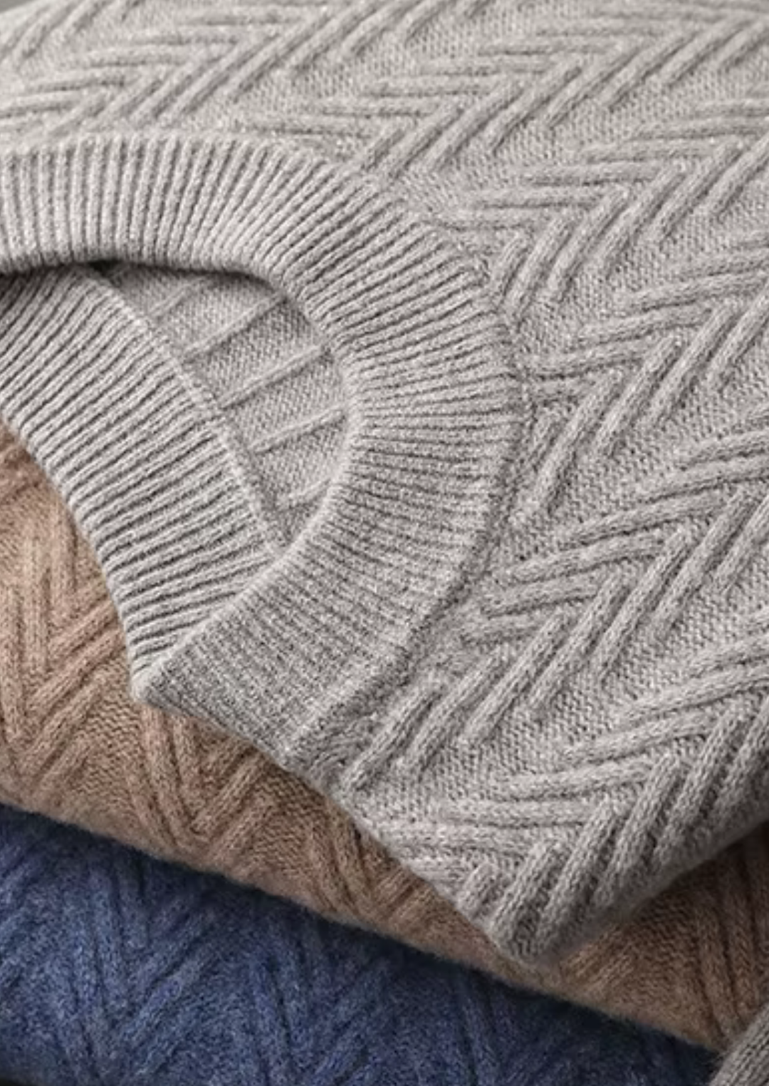 Pure Merino Herringbone Crewneck beige image 2 #color_beige
