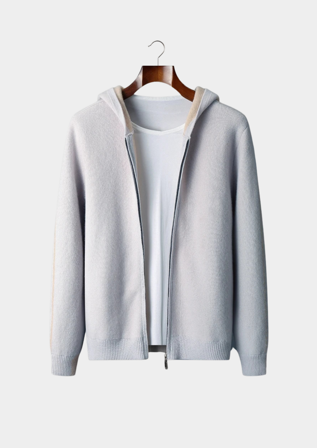 Cashmere Two-Tone Zip Hoodie light blue image 1 #color_light-blue