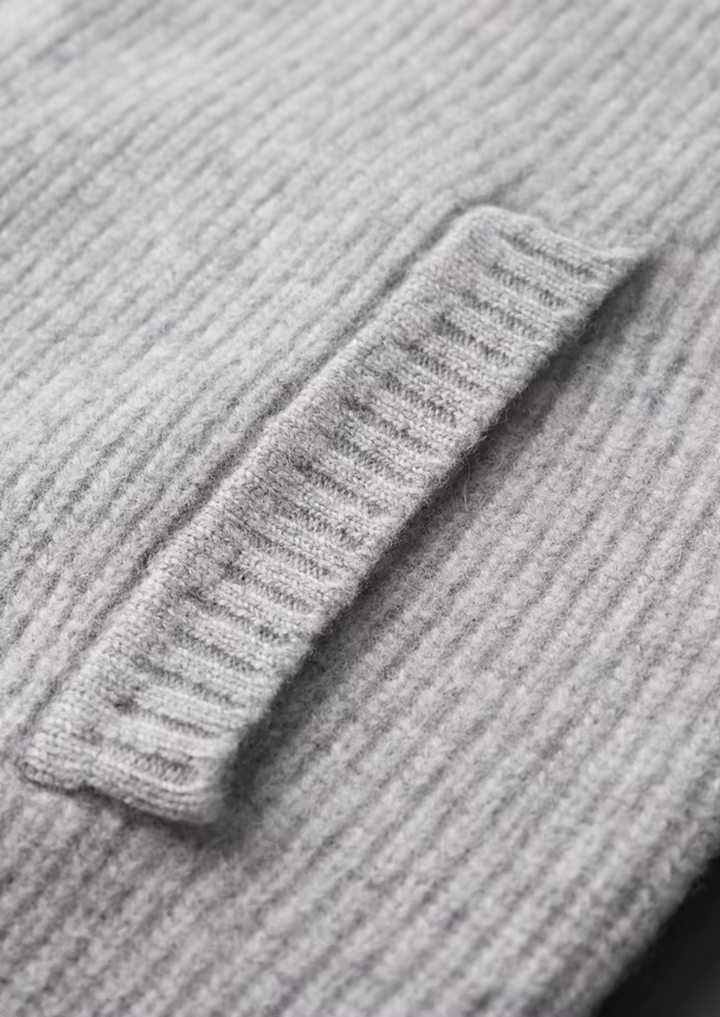 Pure Merino Ribbed Cardigan light gray image 4 #color_light-gray