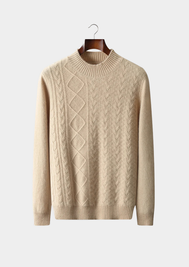 Pure Merino Jacquard Mockneck sand image 1 #color_sand